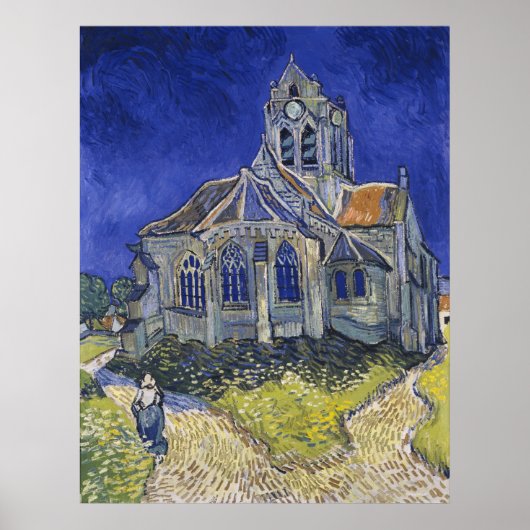Kerk van Auvers-sur-Oise door Vincent Van Gogh Poster (Voorkant)