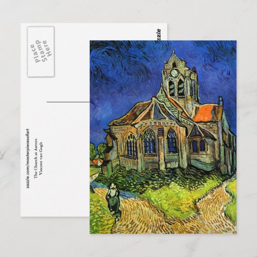 Kerk van Auvers Van Gogh Fine Art Briefkaart (Voorkant / Achterkant)