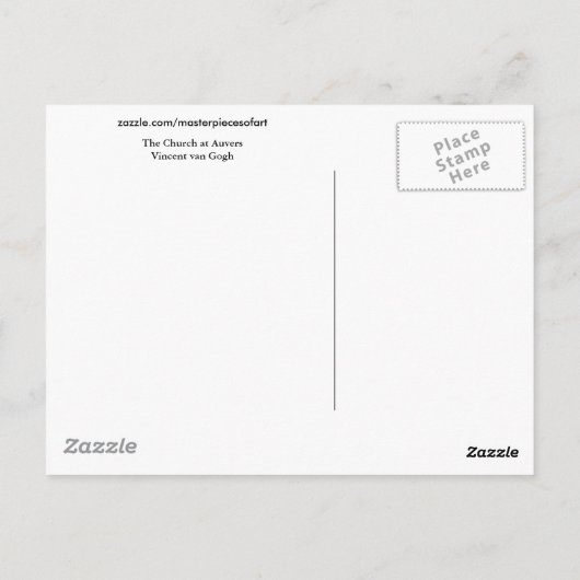 Kerk van Auvers Van Gogh Fine Art Briefkaart (Achterkant)