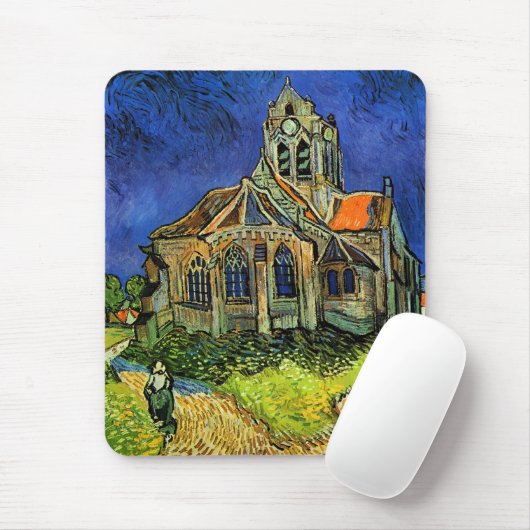 Kerk van Auvers Van Gogh Fine Art Muismat (Met muis)