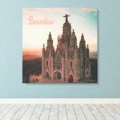 Kerk van Barcelona Spanje Canvas Afdruk (Insitu (Houten vloer))