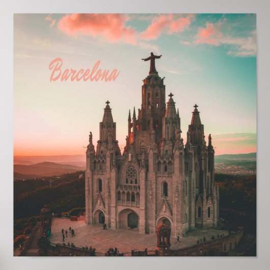 Kerk van Barcelona Spanje Poster (Voorkant)