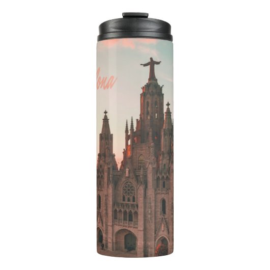 Kerk van Barcelona Spanje Thermosbeker (Voorkant)