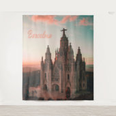 Kerk van Barcelona Spanje Wandkleed (Voorkant)