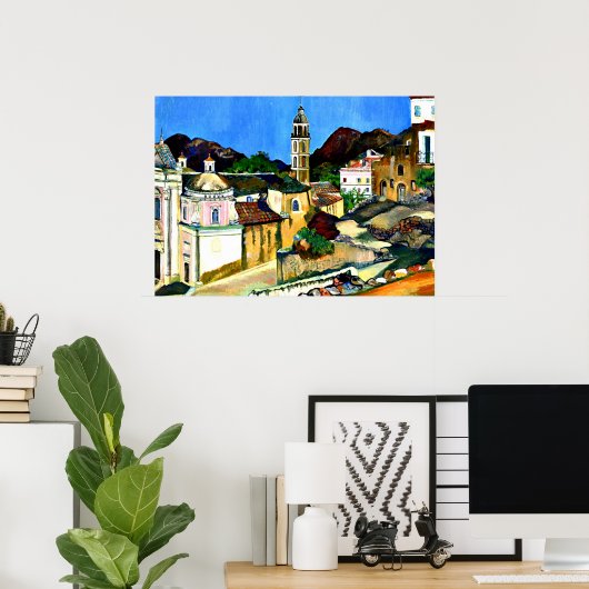 Kerk van Belgodere, Corsica Poster (Thuiskantoor)