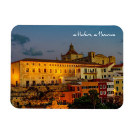 Kerk van Carmen bij de schemering - Mahon, Menorca Magneet