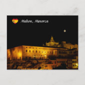 Kerk van Carmen 's nachts - Mahon, Menorca, Spanje Briefkaart (Voorkant)