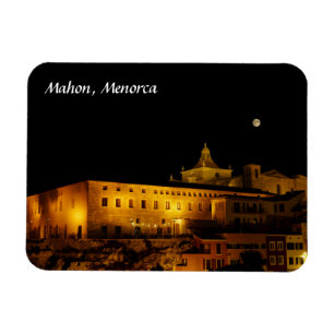 Kerk van Carmen 's nachts - Mahon, Menorca, Spanje Magneet