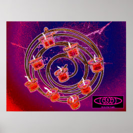 Kerk van de 9 Kaarsen Spiraal Poster