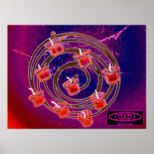 Kerk van de 9 Kaarsen Spiraal Poster