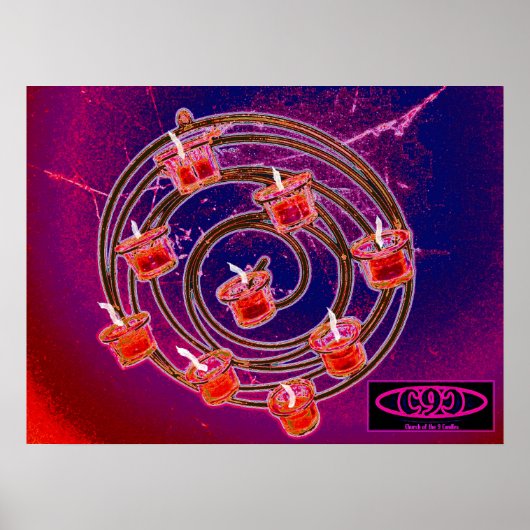 Kerk van de 9 Kaarsen Spiraal Poster (Voorkant)