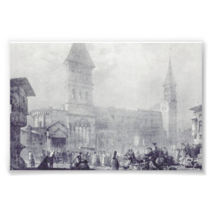 Kerk van de Abdij van Sint-Philibert in Tounus Foto Afdruk