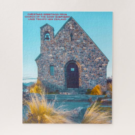 Kerk van de Good Shepherd, het Tekapomeer. Jigzaag Legpuzzel (Verticaal)