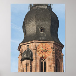 Kerk van de Heilige Ghost in de Oude stad Heidelbe Poster