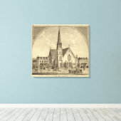 Kerk van de Heilige Heart East Liberty Canvas Afdruk (Insitu (Houten vloer))