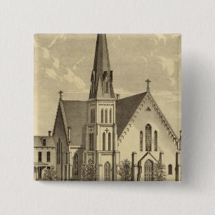 Kerk van de Heilige Heart East Liberty Vierkante Button 5,1 Cm