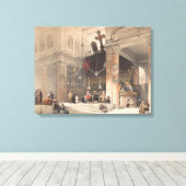 Kerk van de Nativiteit, Bethlehem. gekleurde litho Canvas Afdruk (Insitu (Houten vloer))