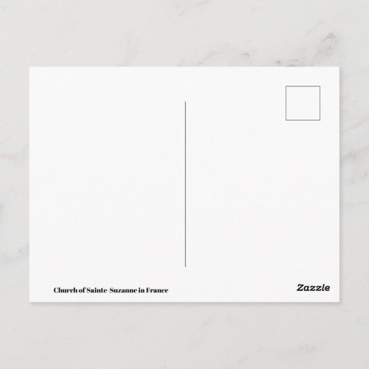 Kerk van de Sainte-Suzanne in Frankrijk Briefkaart (Achterkant)