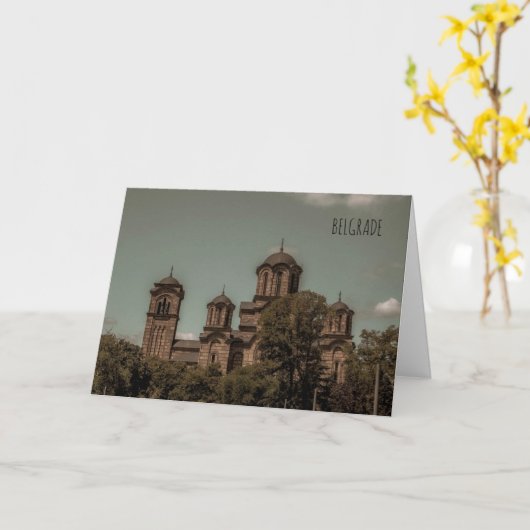 Kerk van de St. Mark in Belgrado Card Kaart (Gele Bloem)