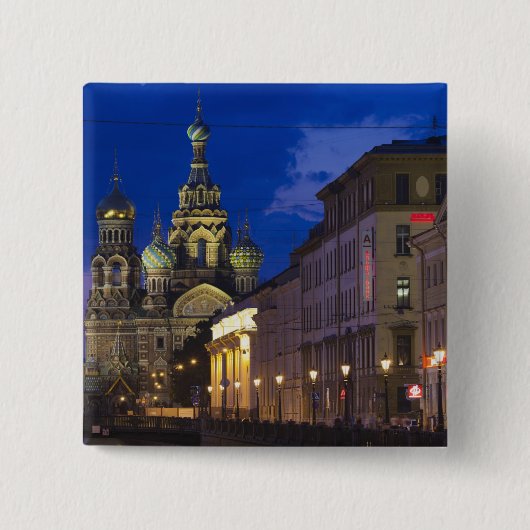 Kerk van de Verlosser op het Gestorte Bloed Vierkante Button 5,1 Cm (Voorkant)