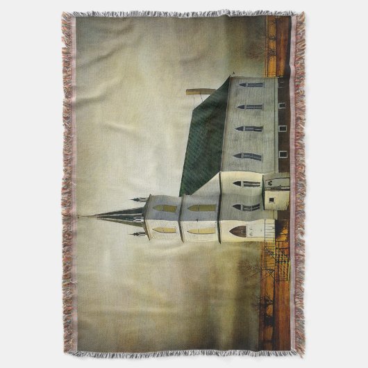 Kerk van getextureerd land Throw Blanket Deken (Voorkant Verticaal)