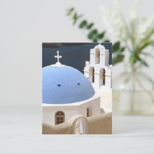 Kerk van het Grieks Briefkaart Santorini (Staand voorkant)