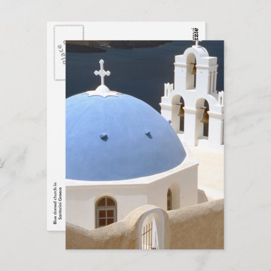 Kerk van het Grieks Briefkaart Santorini (Voorkant / Achterkant)