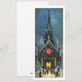 Kerk van het kerstfeest van Vintage Feestdagenkaart (Voorkant / Achterkant)