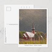 Kerk van Lofoten Flakstad Briefkaart (Voorkant / Achterkant)
