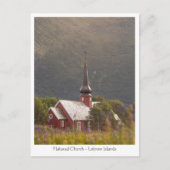 Kerk van Lofoten Flakstad Briefkaart (Voorkant)