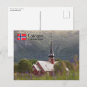 Kerk van Lofoten Flakstad Briefkaart (Voorkant / Achterkant)
