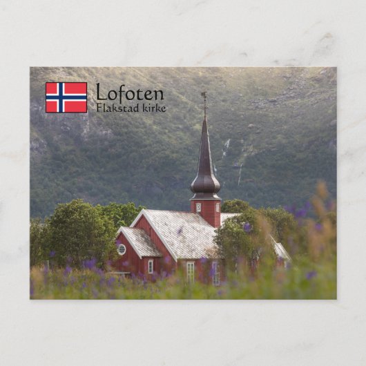 Kerk van Lofoten Flakstad Briefkaart (Voorkant)