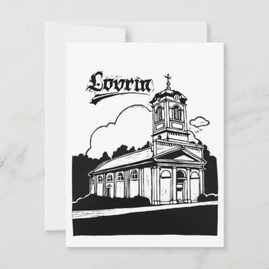 Kerk van Lovrin Linicut RSVP Kaartje (Voorkant)