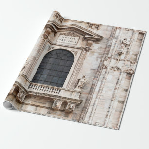 Kerk van Milaan. Prachtige Italiaanse tempel Cadeaupapier