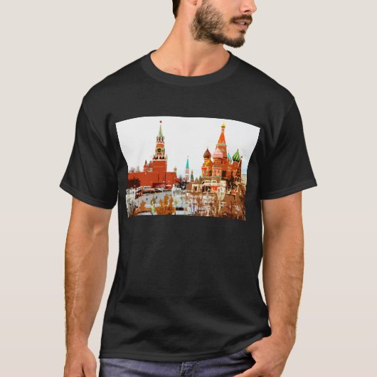 Kerk van Moskou Sint Basile Rood Square #1 T-shirt (Voorkant)