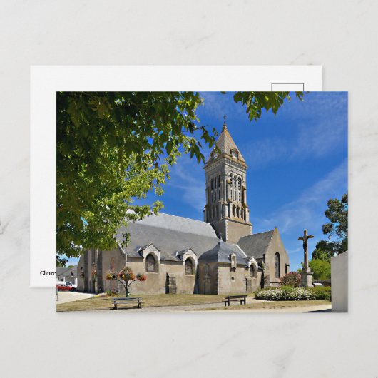 Kerk van Noirmoutier en l'Ile in Frankrijk Feestdagenkaart (Voorkant / Achterkant)