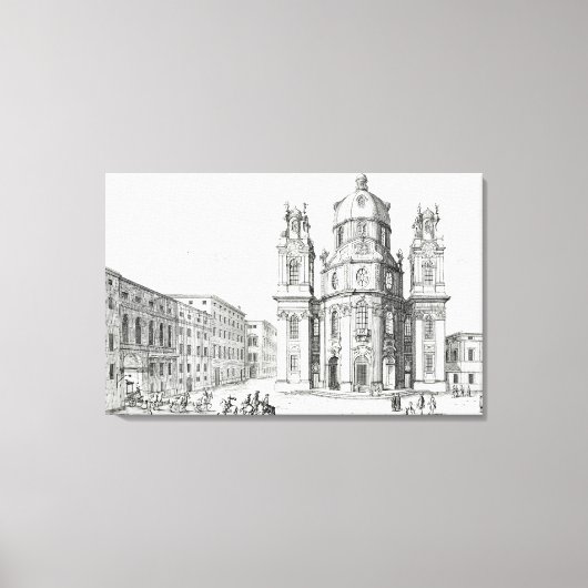 Kerk van Notre Dame, Salzburg, Oostenrijk, uit 'En Canvas Afdruk (Voorkant)