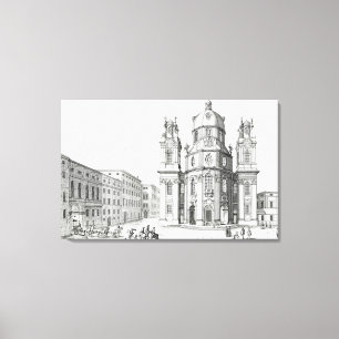 Kerk van Notre Dame, Salzburg, Oostenrijk, uit 'En Canvas Afdruk