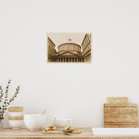 Kerk van Saint Charles Borromeo - Milano, Italië Poster (Keuken)