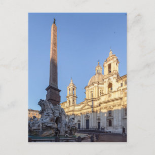 Kerk van Sant Agnese op het Piazza Navona - Rome Briefkaart