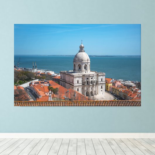 Kerk van Santa Engracia in Lissabon, Portugal Canvas Afdruk (Insitu (Houten vloer))
