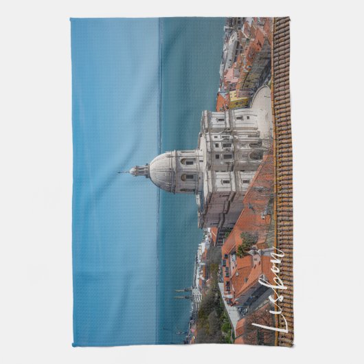 Kerk van Santa Engracia in Lissabon, Portugal Theedoek (Verticaal)