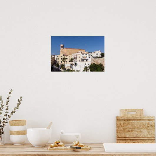 Kerk van Santa Maria - Mahon, Menorca, Spanje Poster (Keuken)