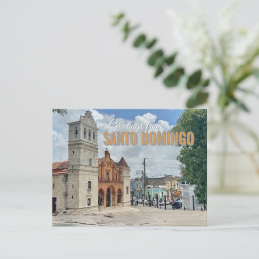 Kerk van Santo Domingo Dominicaanse Republiek Briefkaart (Staand voorkant)
