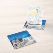 Kerk van Santorini Kartonnen Onderzetters (Insitu)