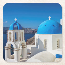 Kerk van Santorini Kartonnen Onderzetters
