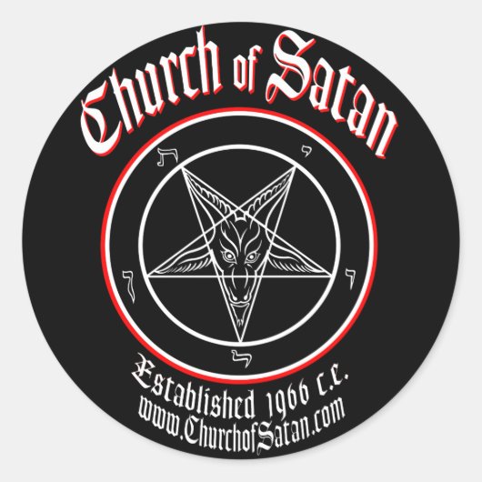 Kerk van Satan Decal Set Ronde Sticker (Voorkant)