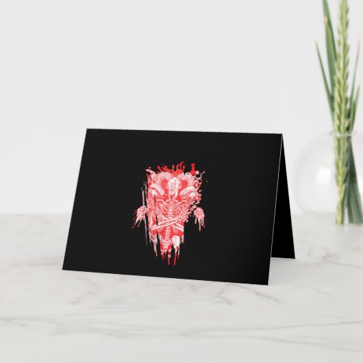 Kerk van Satan Geschenk Alle Hallel Satanische Bap Kaart (Voorkant)
