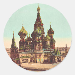 Kerk van St. Basilius, Rode Plein Moskou Ronde Sticker