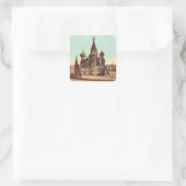 Kerk van St. Basilius, Rode Plein Moskou Vierkante Sticker (Tas)